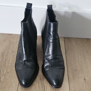 Elegant Black Women's Genuine Leather Ankle Boots
